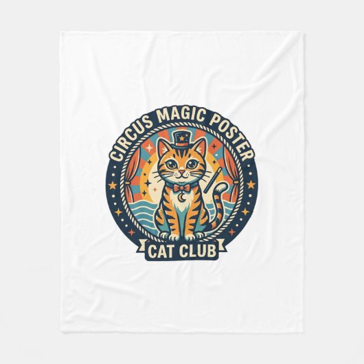 Circus Magie Poster Kat Cute Kitty Ontwerp - Circu Fleece Deken (Voorkant)
