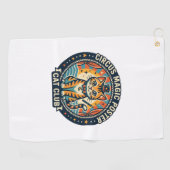 Circus Magie Poster Kat Cute Kitty Ontwerp - Circu Golfhanddoek (Horizontaal)