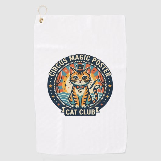 Circus Magie Poster Kat Cute Kitty Ontwerp - Circu Golfhanddoek (Voorkant)