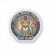 Circus Magie Poster Kat Cute Kitty Ontwerp - Circu Sticker (Voorkant)