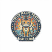 Circus Magie Poster Kat Cute Kitty Ontwerp - Circu Sticker (Voorkant)