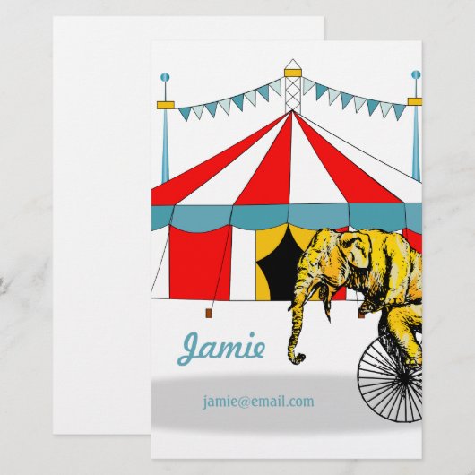 Circus memorabilia in herinnering brengen aan Circ Briefpapier (Voorkant / Achterkant)