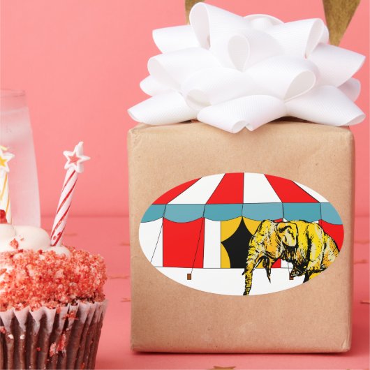 Circus memorabilia in herinnering brengen aan Circ Ovale Sticker (Feest)