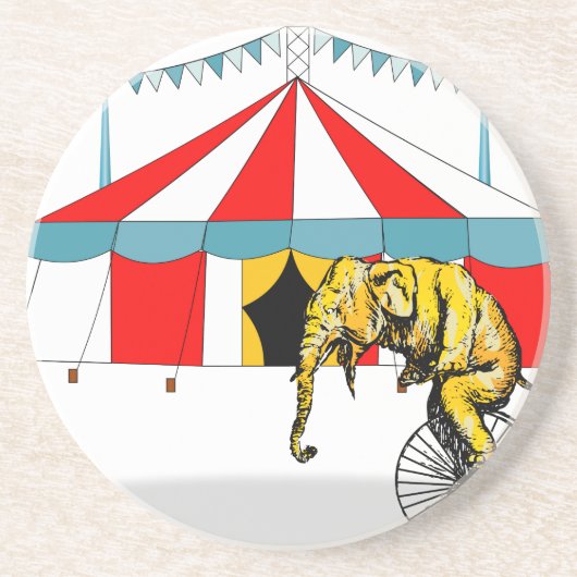 Circus memorabilia in herinnering brengen aan Circ Zandsteen Onderzetter (Voorkant)