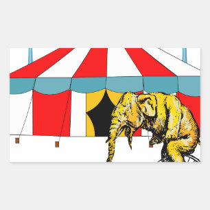 Circus Memorabilia Ter nagedachtenis aan olifanten Rechthoekige Sticker