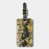  circus met struisvogels en grote vogels. bagagelabel (Voorkant verticaal)