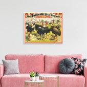 circus met struisvogels en grote vogels. canvas afdruk (Insitu (Woonkamer))