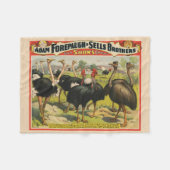 circus met struisvogels en grote vogels. fleece deken (Voorkant (Horizontaal))