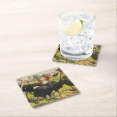 circus met struisvogels en grote vogels. kartonnen onderzetters (Insitu)