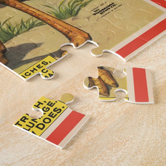  circus met struisvogels en grote vogels. legpuzzel (Zijkant)