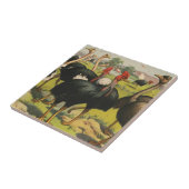 circus met struisvogels en grote vogels. tegeltje (Zijkant)