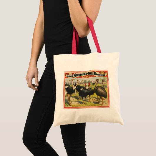  circus met struisvogels en grote vogels. tote bag (Voorkant (product))