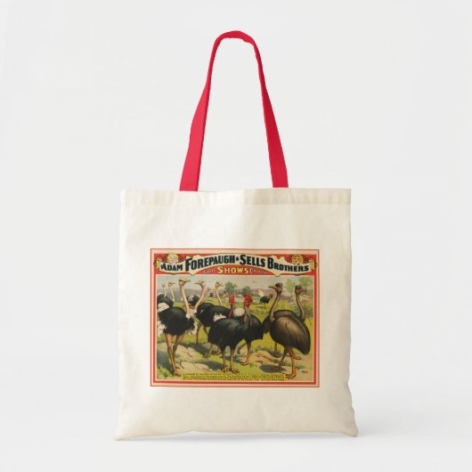 circus met struisvogels en grote vogels. tote bag (Voorkant)