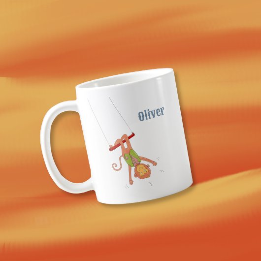 Circus Monkey Acrobat Kid Personalized Mug Koffiemok