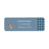 Circus Monkey Blue Return Address Label (Voorkant)