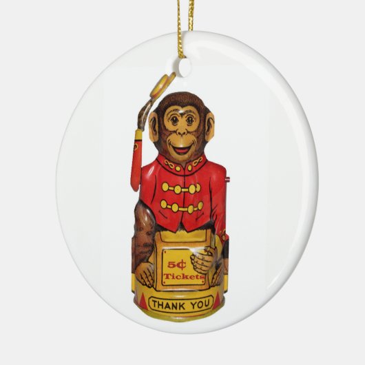 Circus Monkey Keramisch Ornament (Links)
