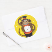 Circus Monkey Ronde Sticker (Envelop)
