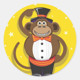 Circus Monkey Ronde Sticker