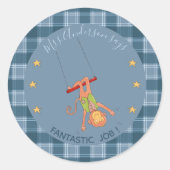 Circus Monkey Student Blue Reward Sticker (Voorkant)