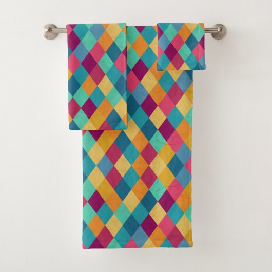 Circus Multicolor Rhombuses Bad Handdoek (Insitu)