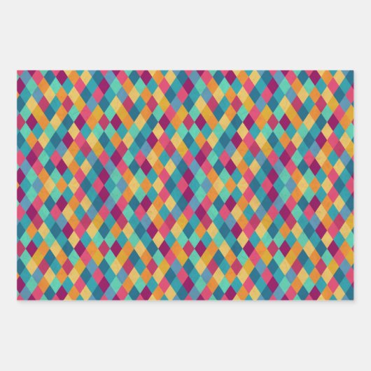 Circus Multicolor Rhombuses Inpakpapier Vel (Voorkant 3)