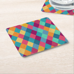 Circus Multicolor Rhombuses Kartonnen Onderzetters