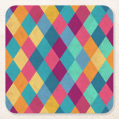 Circus Multicolor Rhombuses Kartonnen Onderzetters (Voorkant)