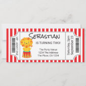 Circus Novelty Ticket, gepersonaliseerd Kaart (Voorkant)