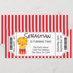 Circus Novelty Ticket, gepersonaliseerd Kaart
