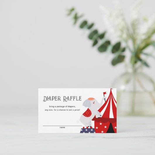 Circus of Carnaval Baby shower Luier Raffle Informatiekaartje (Staand voorkant)