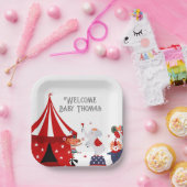Circus of Carnaval Baby shower Papieren Bordje (Feest)