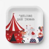 Circus of Carnaval Baby shower Papieren Bordje (Voorkant)
