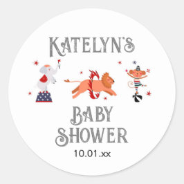 Circus of Carnaval Baby shower Ronde Sticker