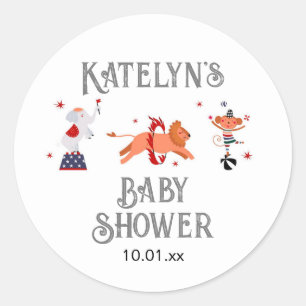 Circus of Carnaval Baby shower Ronde Sticker