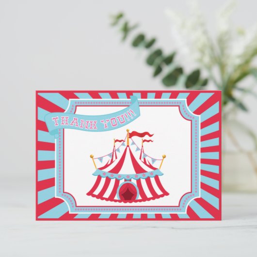 Circus of carnaval Tent - Dank u wel Bedankkaart (Staand voorkant)