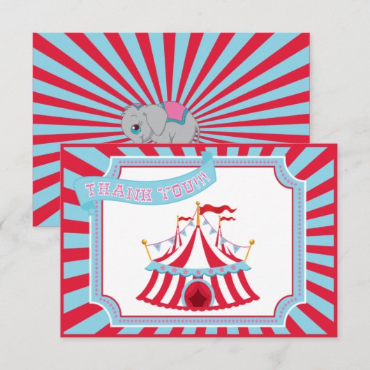 Circus of carnaval Tent - Dank u wel Bedankkaart (Voorkant / Achterkant)