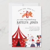 Circus of Carnaval thema Baby shower Kaart (Voorkant)