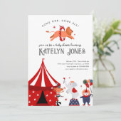Circus of Carnaval thema Baby shower Kaart (Staand voorkant)