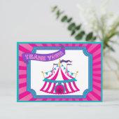 Circus of Carnival Party - Hartelijk dank voor uw  Bedankkaart (Staand voorkant)