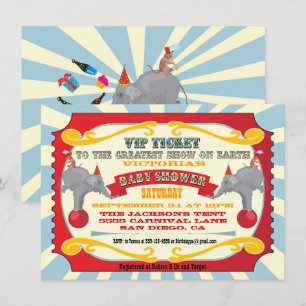 Circus of Carnival Ticket Baby shower Kaart