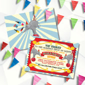 Circus of Carnival Ticket Birthday Uitnodiging