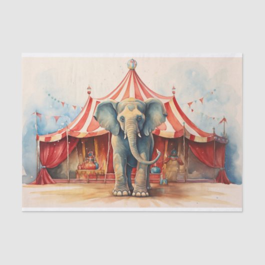 Circus Olifant 1 Decoupage papier (Voorkant)