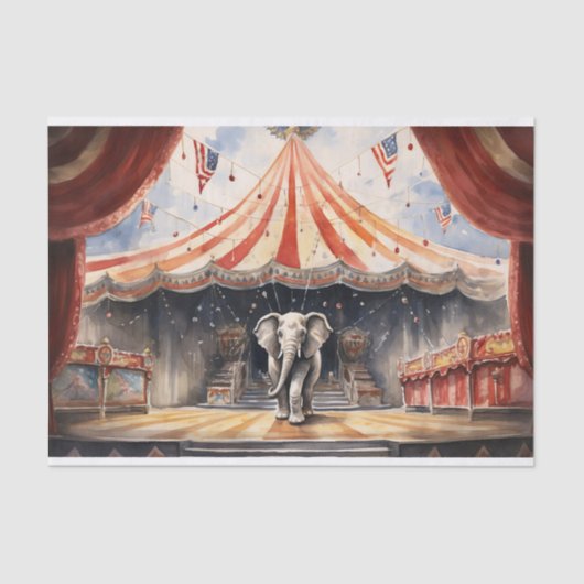 Circus Olifant 2 Decoupage papier (Voorkant)