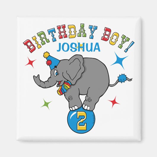 Circus Olifant 2e Verjaardag Magneet (Voorkant)