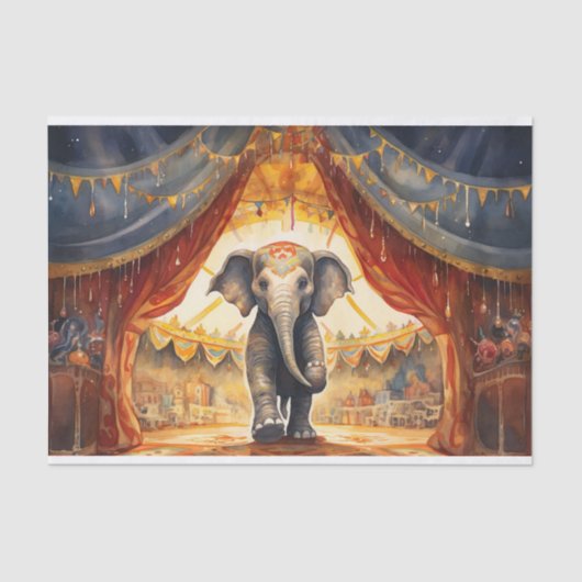 Circus Olifant 3 Decoupage papier (Voorkant)