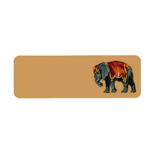  circus olifant adresetiketten etiket