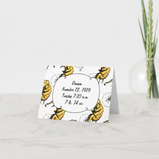 Circus Olifant Baby Boy Geboortestatistieken Aankondiging (Voorkant)