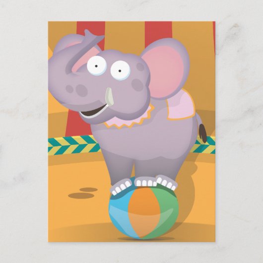 Circus Olifant Briefkaart (Voorkant)