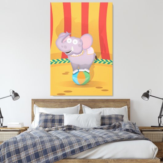 Circus Olifant Canvas Afdruk (Insitu (Slaapkamer))