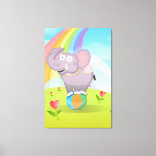 Circus Olifant Canvas Afdruk